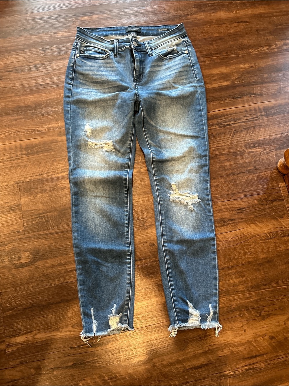 Distressed Blue Women’s Skinny Jeans by Judy Blue